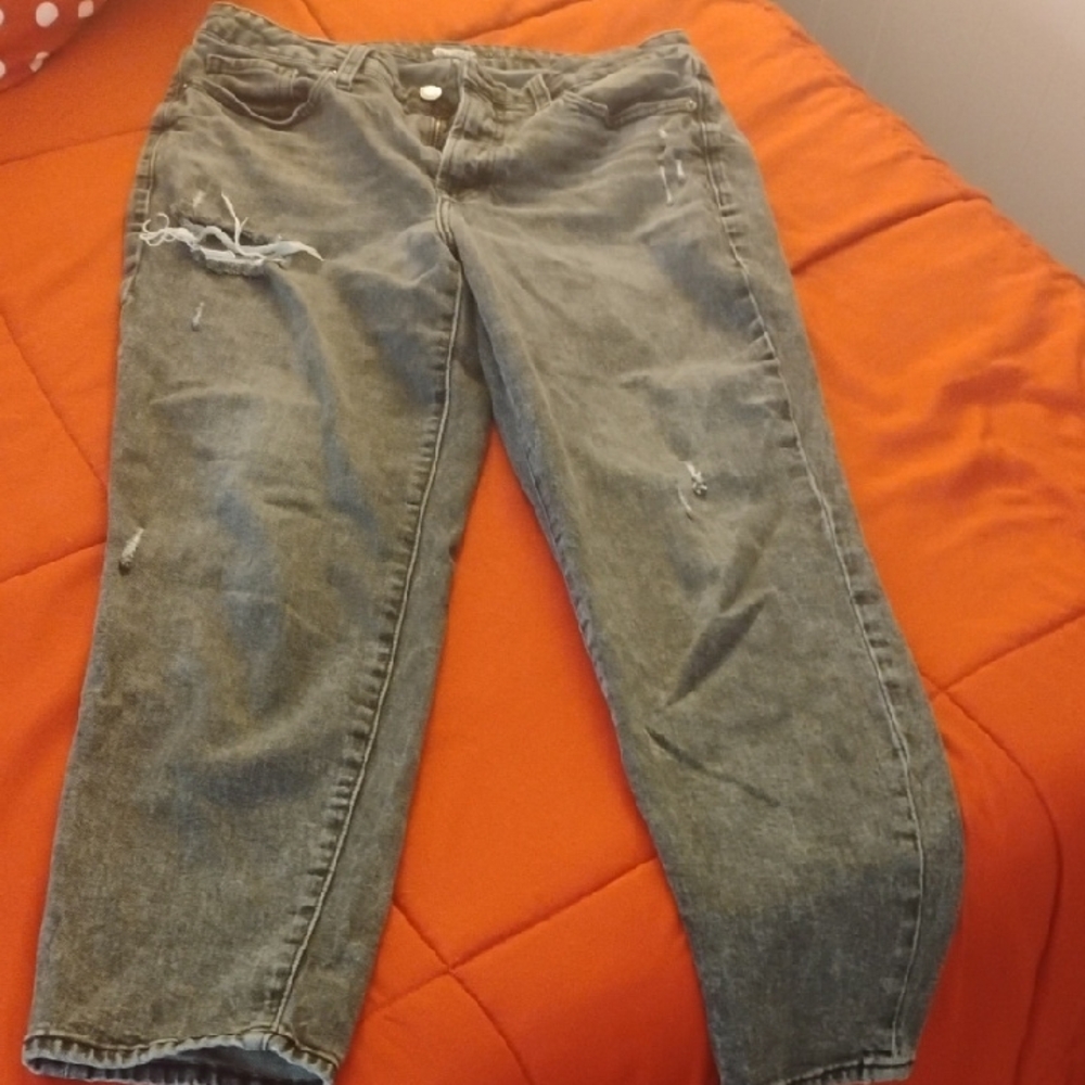 Old Navy Gray Boyfriend Jeans Relaxed Fit